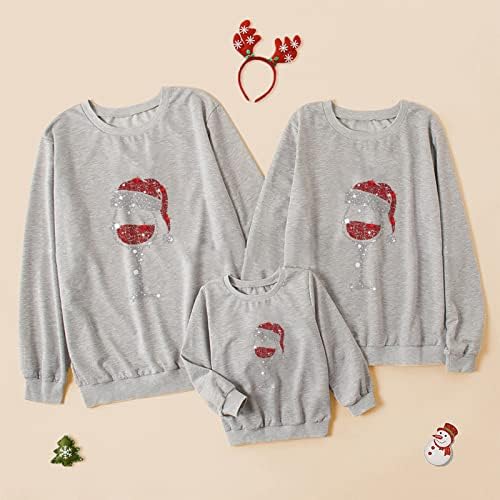 Narhbrg grafički ružni božićni duks smiješan posadski vrat pulover Duksevi vinske staklene vrhove majice