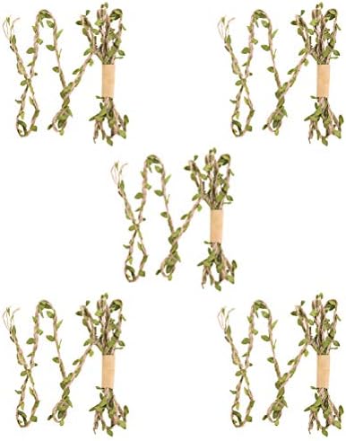 Abaodam 5kom 2m simulirano konopljino uže od zelenog lista Božić DIY uže za pakovanje poklona koje se koristi