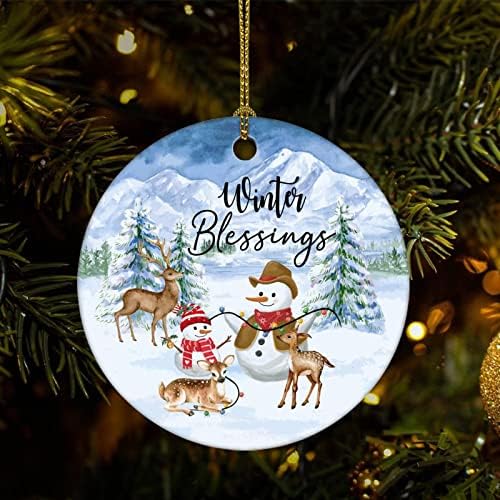 Cheyan zimski blagoslovi Božić Ornament, božićno drvo ukras za Božić Home Decor šuma Porculanski Ornament
