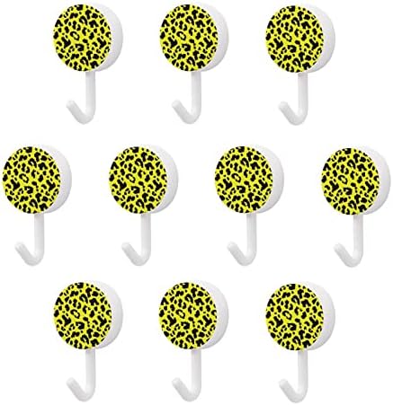 Žuti leopard zidni kuke okrugle plastične kuke izdržljive ljepljive kuke za kuhinju kupatilo 10 pakovanja