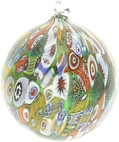 GlassOfVenice Murano staklo Božić Ornament-zelena i Zlatna Millefiori
