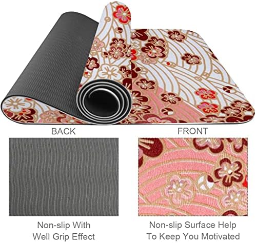 Siebzeh Flower Pink Background Premium Thick Yoga Mat Eco Friendly Rubber Health & amp; fitnes non Slip Mat za sve vrste vježbe joge i pilatesa
