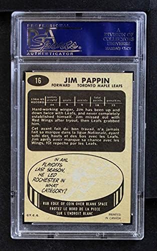 1965 TOPPS 16 Jim Pappin javorovi listovi PSA PSA 8,00 javorov list