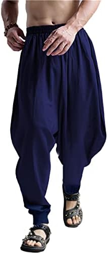 Clanmilums muške casual harem hlače baggy boho hipi drotch crotch pantalone