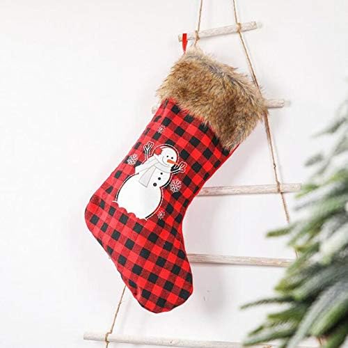 ig460c modni božićni crni crveni pleteni čarape poklon torba Božićne ukrase drvca
