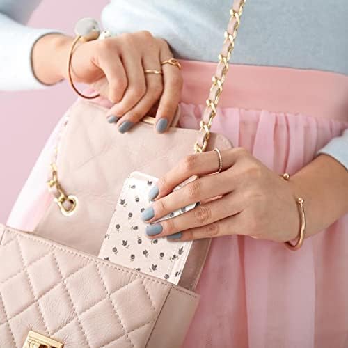 ORYUEKAN Mini torba za šminkanje sa ogledalom, torbica za kvačilo od umjetne kože, Pastorable Flower Vintage Pink