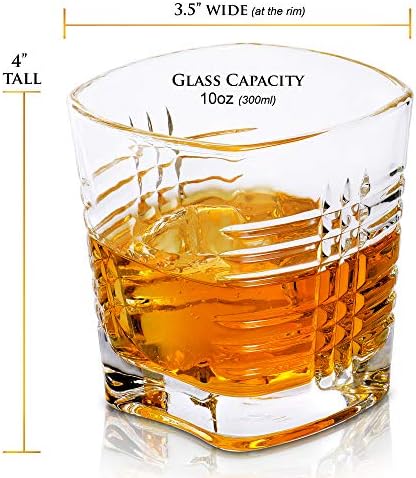 Maketh The Man Crystal Whisky Glass Set-Premium 10oz burbon naočare, staromodan Whisky naočare & Scotch naočare. Dvostruko staromodan staklo za viski & Drugih likera.