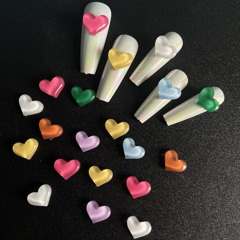 50kom Privjesci za nokte dodaci slatka srca Crystal Diamond Candy boje manikura dekoracija presa na noktima Rhinestones Kawaii gems -