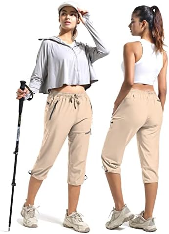 Bvvu ženske Cargo Capris hlače za planinarenje lagani brzi suhi džogeri ljetne vodootporne hlače za vježbanje na otvorenom s džepovima
