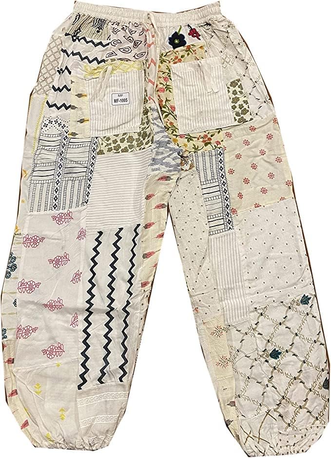 Sahiba Handicraft India® harem hlače za žene Patchwork Yoga Boho Palazzo Matering PJ Odjeća