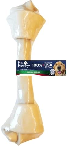 Tvornica kućnih ljubimaca proizvedena u SAD-u Beefhide 15 Knotted kostni pas za žvakanje - pileći okus, 1 grof / 1 paket