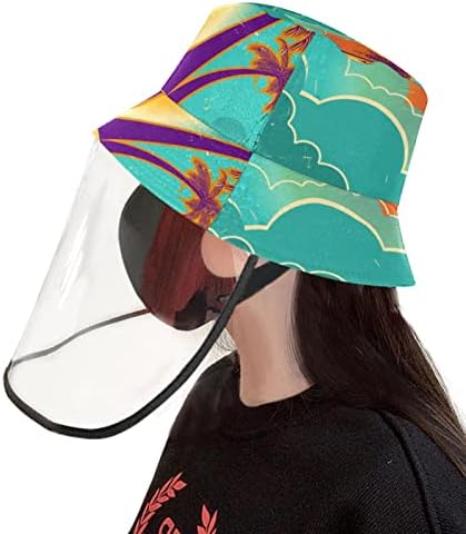 Zaštitni šešir za odrasle sa štitnikom za lice, ribarski šešir protiv sunčeve kape, havajska kokosova
