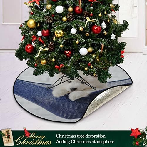 Jiuchuan božićno stablo stalak za vodootporan Samoyed Štenak viseći plavi viseći tragovi mat 28,3 inča božićna stablo Podni zaštitnik apsorbiraj stalke za stalke Matična traka za zaštitu od poda za zaštitu od poda