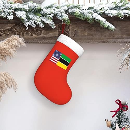 TZT američka zastava i mozambik zastava Božićne čarape, Xmas Holiday Party pokloni za ukrašavanje porodičnih kuća za odmor 18-inčni