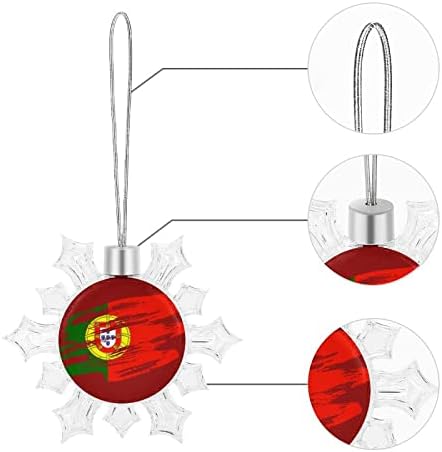 Retro Portugal Zastava božićno drvo pahuljice čari ukrasi pahulje viseći ukrasi pahuljice sa gajtanima