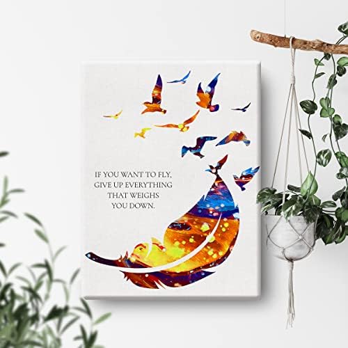 Ako želite da letite, odustanite od svega što vas opterećuje Akvarelnim platnom slika ptice printovi perja za kućni zidni umjetnički dekor uokvireni umjetnički pokloni
