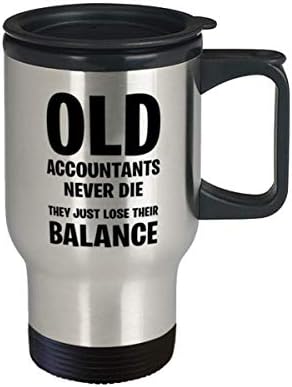 Smiješni računovođa, stari računovođe nikada ne umiru, samo gube ravnotežu, sarkazam putnička krigla