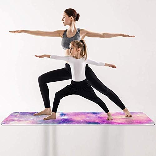 DJROW Yoga Mat Starry Galaxy Unicorn Colors Natural Pilates Vježba Mat Eco Friendly Gym Mat Thickness 1/4