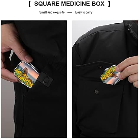 Metalna kutija za pilule suncokretova konjska pilula kutija za skladištenje vitamina organizatori malih pilula