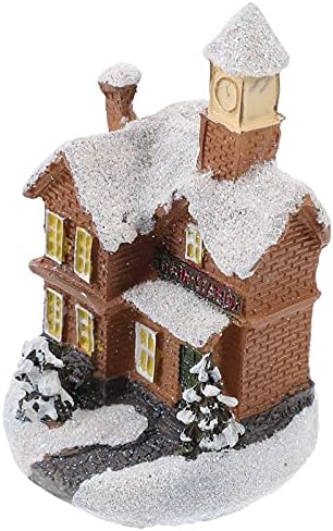 Kisangel 3 kom Scene Festival dodatna oprema dekor mala kuća za lutke Snow Cabin minijaturni up Ornament pokriven osvetljenim božićnim smolom zimski centar figurice Holiday Božić Led Mini sa trgovinom