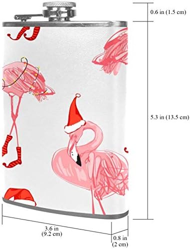 Hip tikvica za Liquor Nerđajući čelik nepropusan sa lijevkom kožnom pokrivačem 8 oz piće alkohola, viskija, Ruma i votke & nbsp; Za muškarce boca od nerđajućeg čelika Božić flamingo