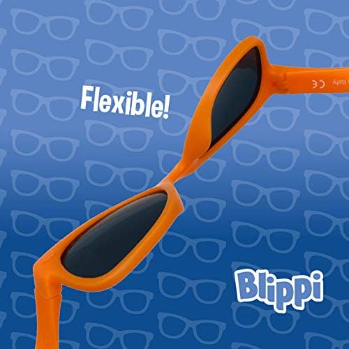 Blippi naočare za sunce sa ogledalom-savitljive, polarizirane, narandžaste naočare za djecu sa plavim ogledalom