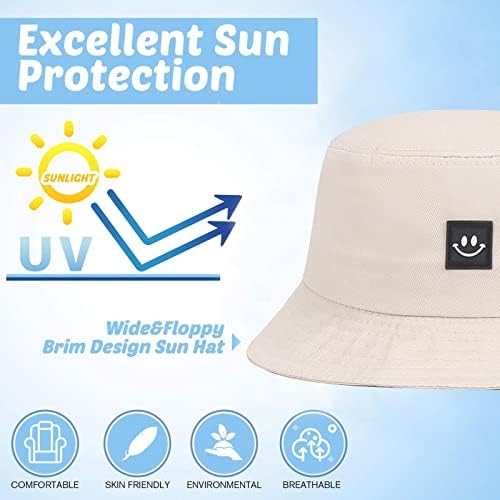 Dječiji šešir za sunce Smile Face Bucket šešir za djevojčice dječake ljetna zaštita od sunca pamučna uniseks kapa za plažu