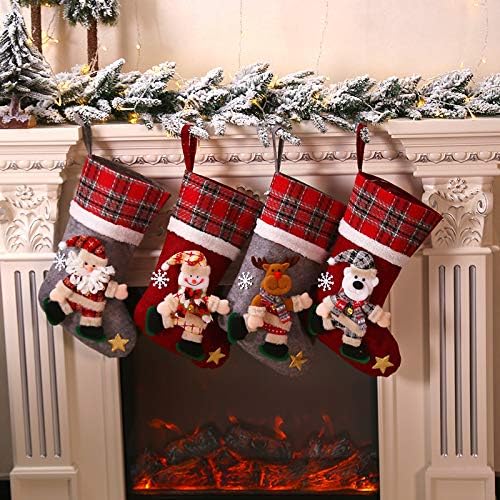 Jorill Božićna čarapa 3, 16 inča personalizirane velike čarape Santa, Snowman, Reindeer Xmas