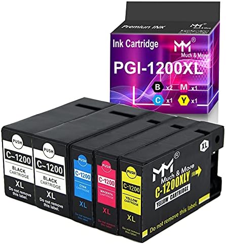 MM mnogo & više kompatibilnih zamjena kertridža s tintom za Canon PGI-1200 XL PGI-1200xl PGI1200XL za korištenje sa MAXIFY MB2020 MB2320 MB2120 MB2720 MB2350 MB2050 5-Pack