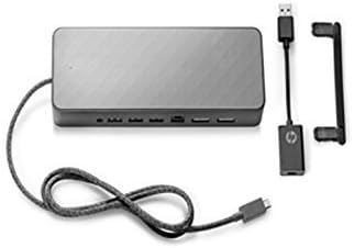 HP 1MK33UT#Aba USB-C univerzalna priključna stanica za Chromebook 14 G4, EliteBook 1040 G4, ZBook Studio G3 Mobile Workstation & više, Crna