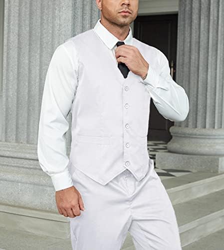 Muški odijelo Slim Fit 2 komada odijela prsluče nosači za tuxedos poslovni vjenčanje maturalni suradnik i pantalone