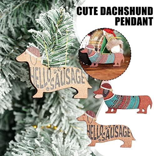 Božićno drvce viseći ukrasi jazavčasti privjesci u obliku pasa za kućni božićni navidad pokloni Xmas Godina