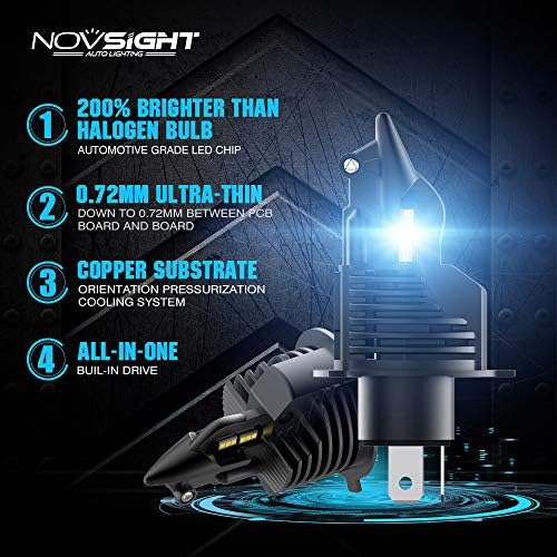 NOVSIMS H4 / 9003 HI / LO LED žarulje za prednje svjetlo, izuzetno vedro 12000LUMENS 6500K bijelo