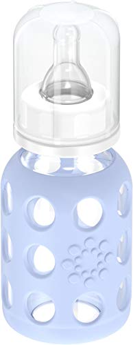 Lifefactory Glass bočica za bebe sa bradavicom 1. stepena i zaštitnim silikonskim pokrivačem za rukave 4 Oz
