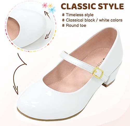 LseLom ženske cipele-Mary Jane cipele za djevojčice niske pete princeze Hook and Loop haljine cipele Party Wedding Flats za malu / veliku djecu