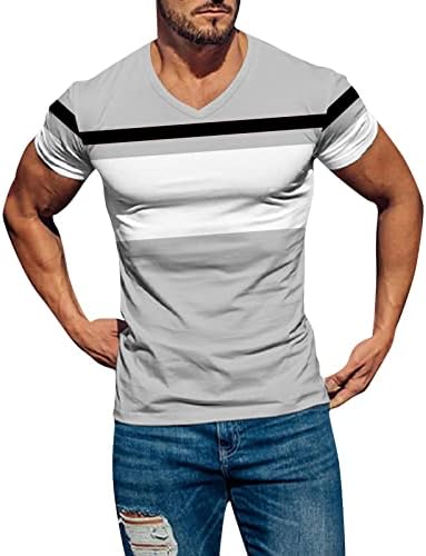 Majice za majice kratkih rukava XXBR muške s kratkim rukavima, ljetni blok u boji Patchwork Sports Tee vrhovi atletske vježbe Slim Fit Mashirt