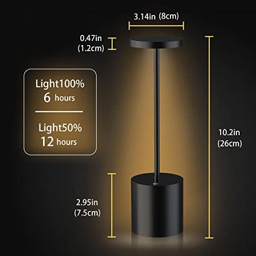 SZYUYU bežična stolna lampica Mali noćni ormarić LED stočna lampa 5000mAh punjiva baterija 2-nivoa svjetlost
