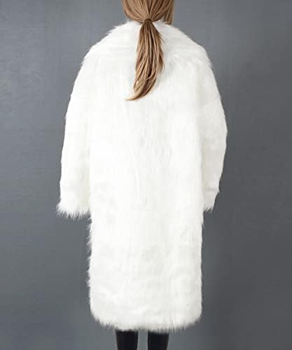Narhbrg 2022 dugi krzneni kaput za ženska dugačka lapela Faux Mink jakna Shaggy Cat Vintage