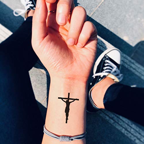 Isus noseći Cross Crocifix privremene naljepnice za tetovaže - Ohmytat