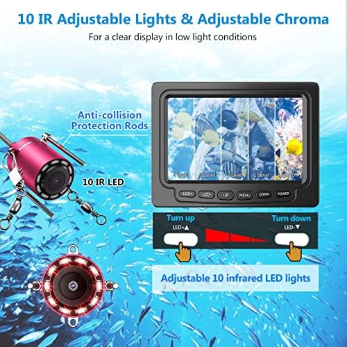 Beanuna podvodna ribolovna kamera, 98ft / 30m ribolov na ledu s crvenim IR infracrvenim LED-ovima, IP68