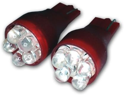TuningPros LEDPL-T15-R5 Parking Lampica LED žarulje T15 Wedge, 5 LED crveno 2-PC set