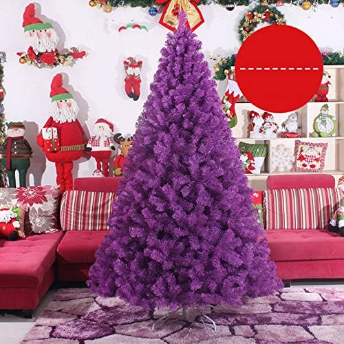 JRMU 4 FT PVC ljubičaste božićno stablo Unlow, 120cm, premium umjetni šarkirani puni Xmas sa čvrstim metalnim postoljem, za unutarnji kućni ukras-120cm