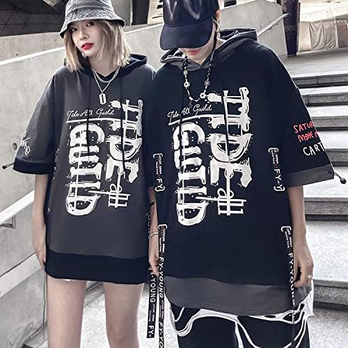 Xyxiongmao TECHWER SMIJEČ CYBERPUNK Japanke Streetwear Hip Hop Majice Muškarci Grafički T Abeceda