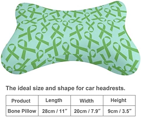 Rak limfoma Green Ribbon Jastuk za automobile od 2 auto-maštovito za glavu za glavu u obliku kostiju jastuk za putni automobil Početna Dekorativna