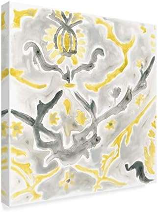 Zaštitni znak Likovna umjetnost Citron Damast Tile VI do juna Erica Vess, 35x35