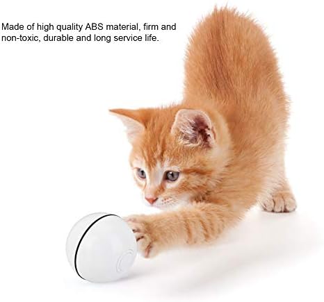 Goick ABS USB punjenje Smart LED blistavo svjetlo Mačje za kućne ljubimce Automatsko valjanje kugličnih igračaka (bijelo)