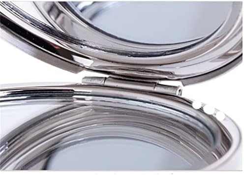 Uxzdx srebro okruglo sklopivo prijenosno ogledalo za šminkanje prijenosno malo ogledalo za djevojke poklon