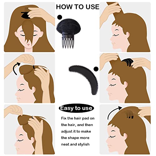 NAIHOD 10 komada povećanje volumena kose lisnati sunđer Bump It Up Hair Accessories set umetaka za volumen za DIY žene djevojke Updo alati za oblikovanje kose