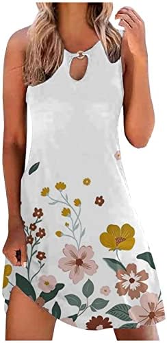 Ljetne haljine za žene 2023 Boho cvjetni Print plaža haljina Casual T shirt haljine Halter Sleevelss labava Tank haljina
