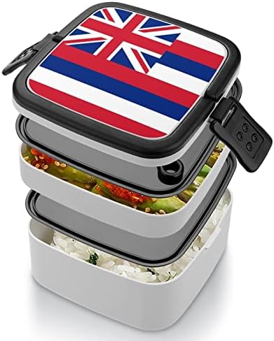 Zastava Havaii. Bento kutija Dvostruki sloj All-in-Jedan kontejner za ručak sa kašikom za putovanja za piknik